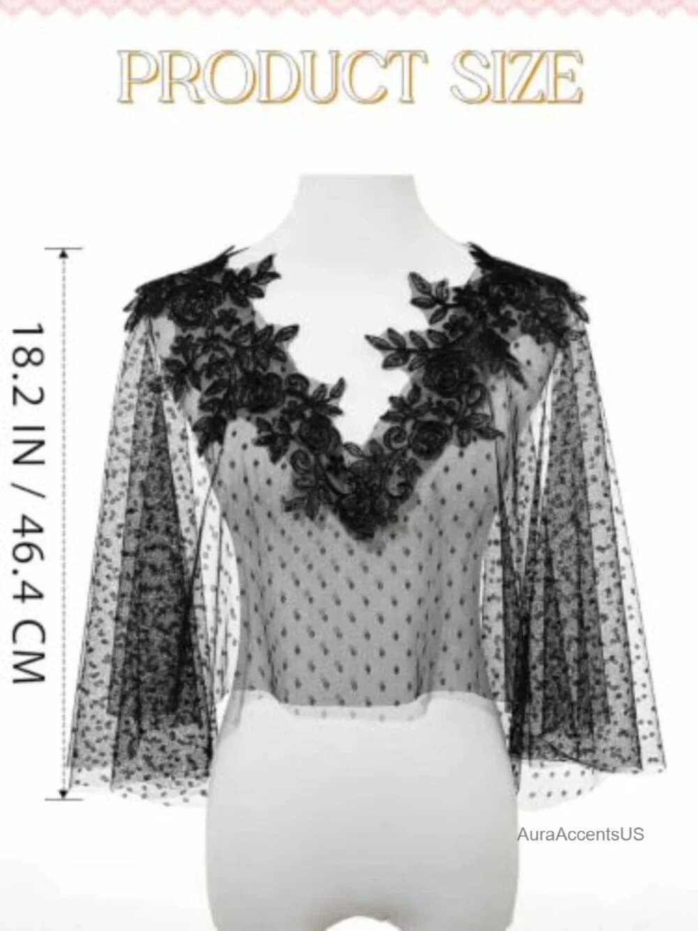 Sheer Floral Lace Wedding Shawl Wrap for Evening Dresses